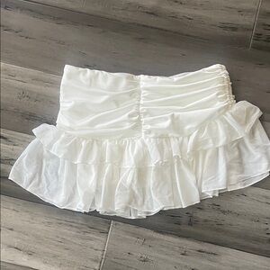 Elegant White Ruffled Skirt